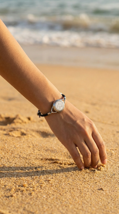 DISPOSITIVO DE SEGURIDAD ALARA SILVER - PULSERA ECO CUERO